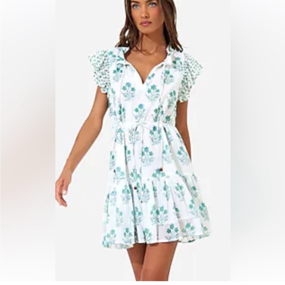 Oliphant White and Blue Summer Dress